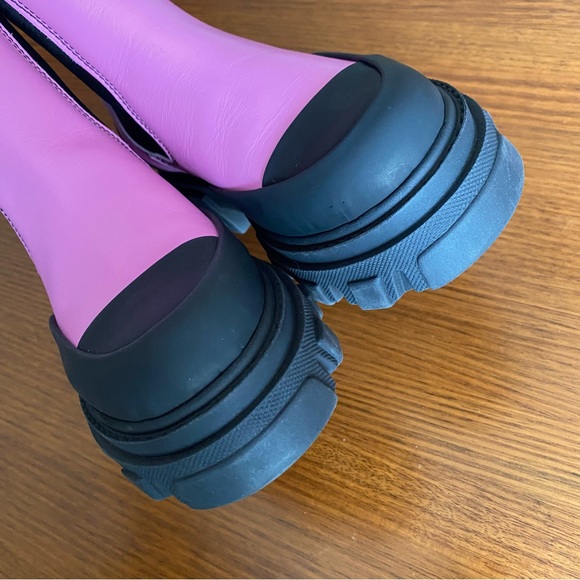 GANNI leather lug sole chelsea boots pink - Picture 7 of 16